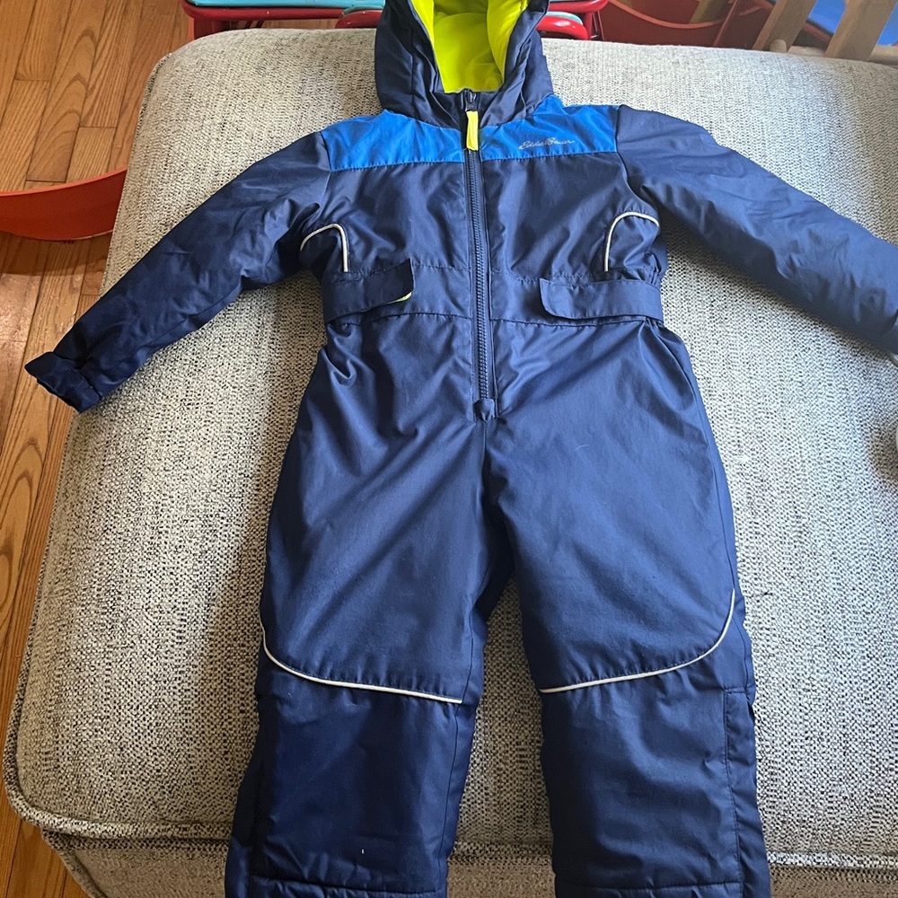 Eddie Bauer Kids Snowsuit in Blue and Neon Yellow